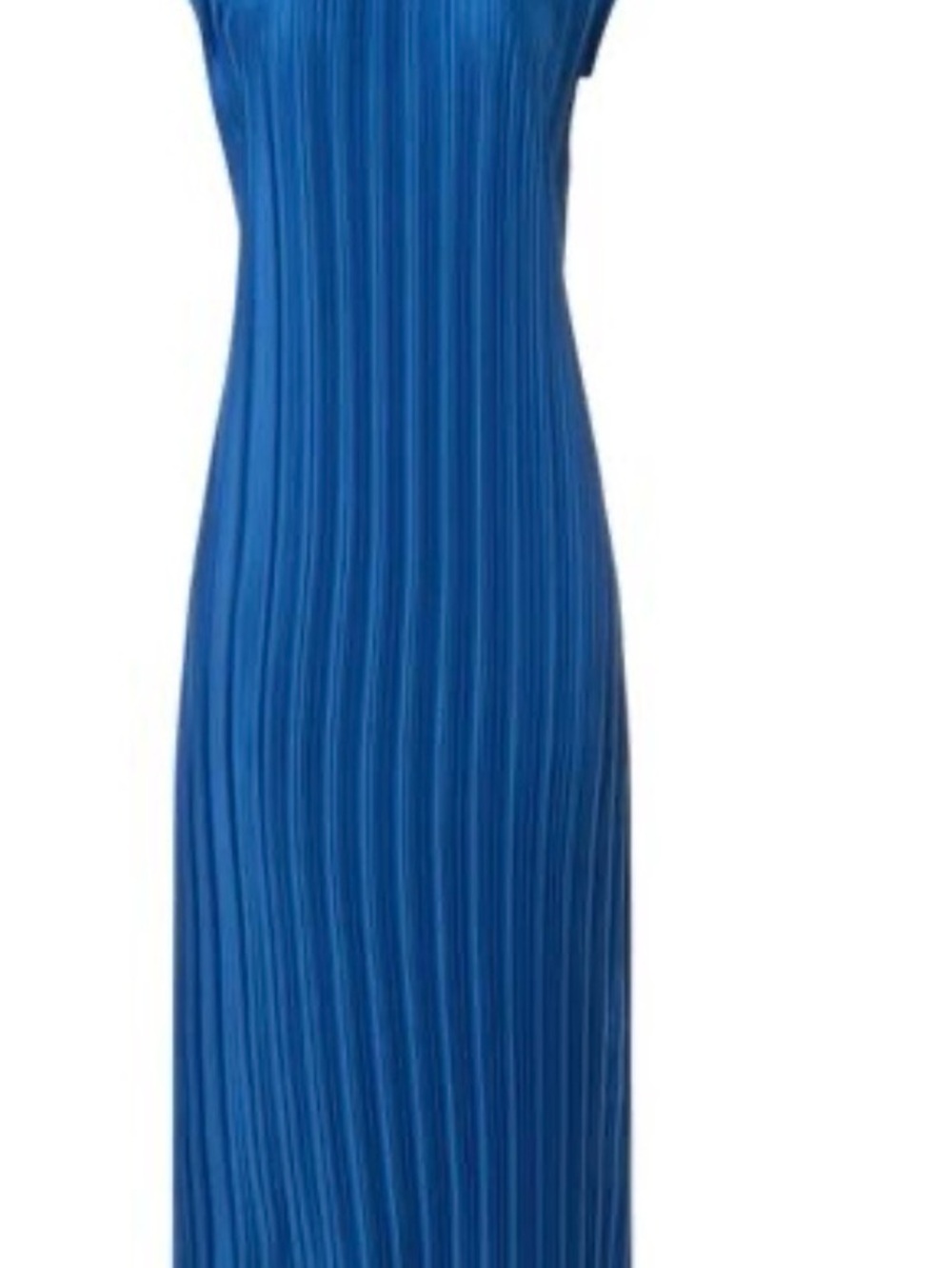 Sleeveless Royal Blue Pleated Maxi Dress